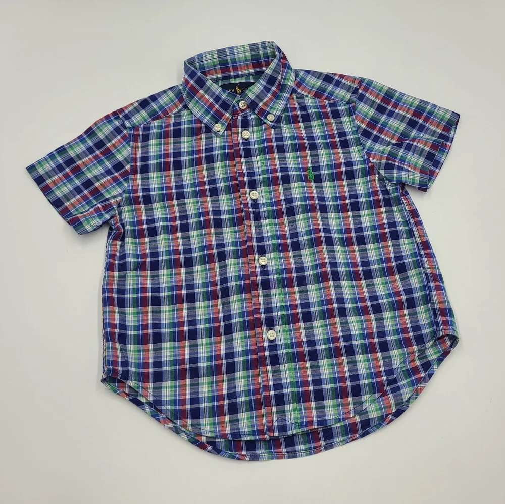 Ralph Lauren toddler boys' button down shirt and coordinating shorts siz…